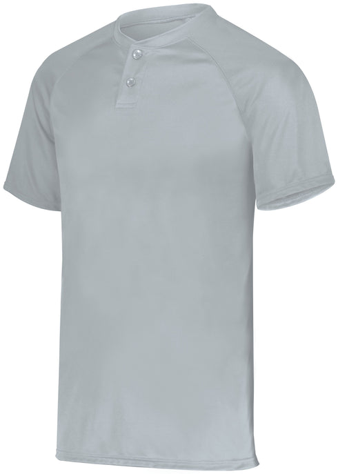 Augusta Sportswear Youth Attain Wicking Two-Button Baseball Jersey (1566), Color 'Silver'